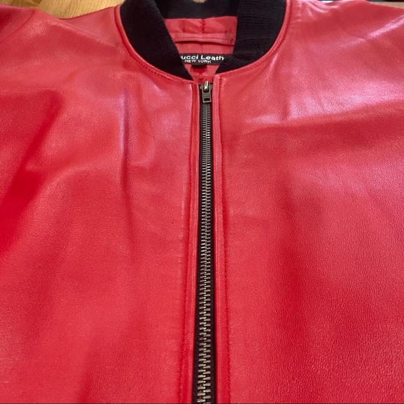 NEW DaRucci Light Weight Leather Jacket- Red, Size 4XL - Picture 6 of 14